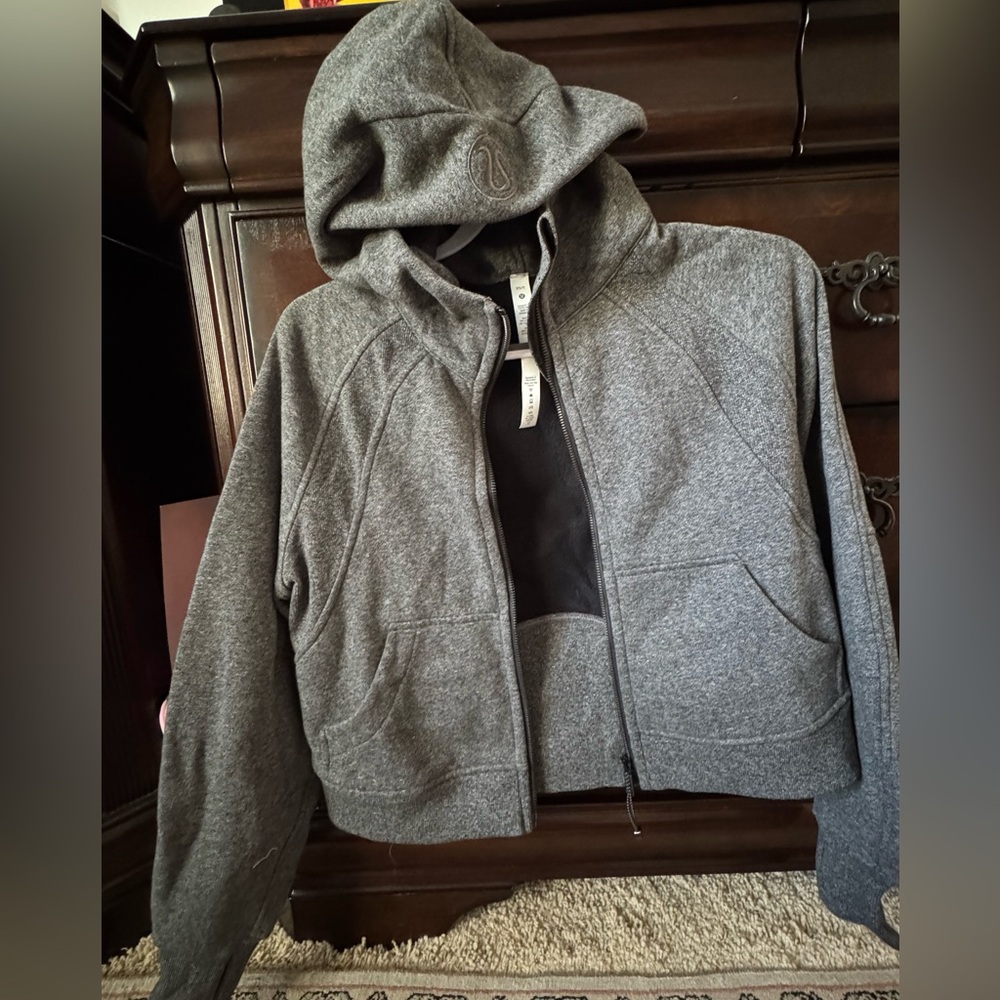 Lululemon Scuba Oversized Full Zip Hoodie Heathered Speckled Black Gray